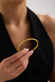 22 Ayar Antik Renkli Taşlı Altın Kelepçe