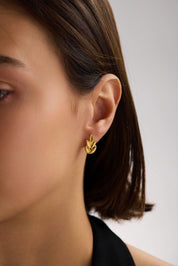 22 Ayar Buğday Altın Küpe