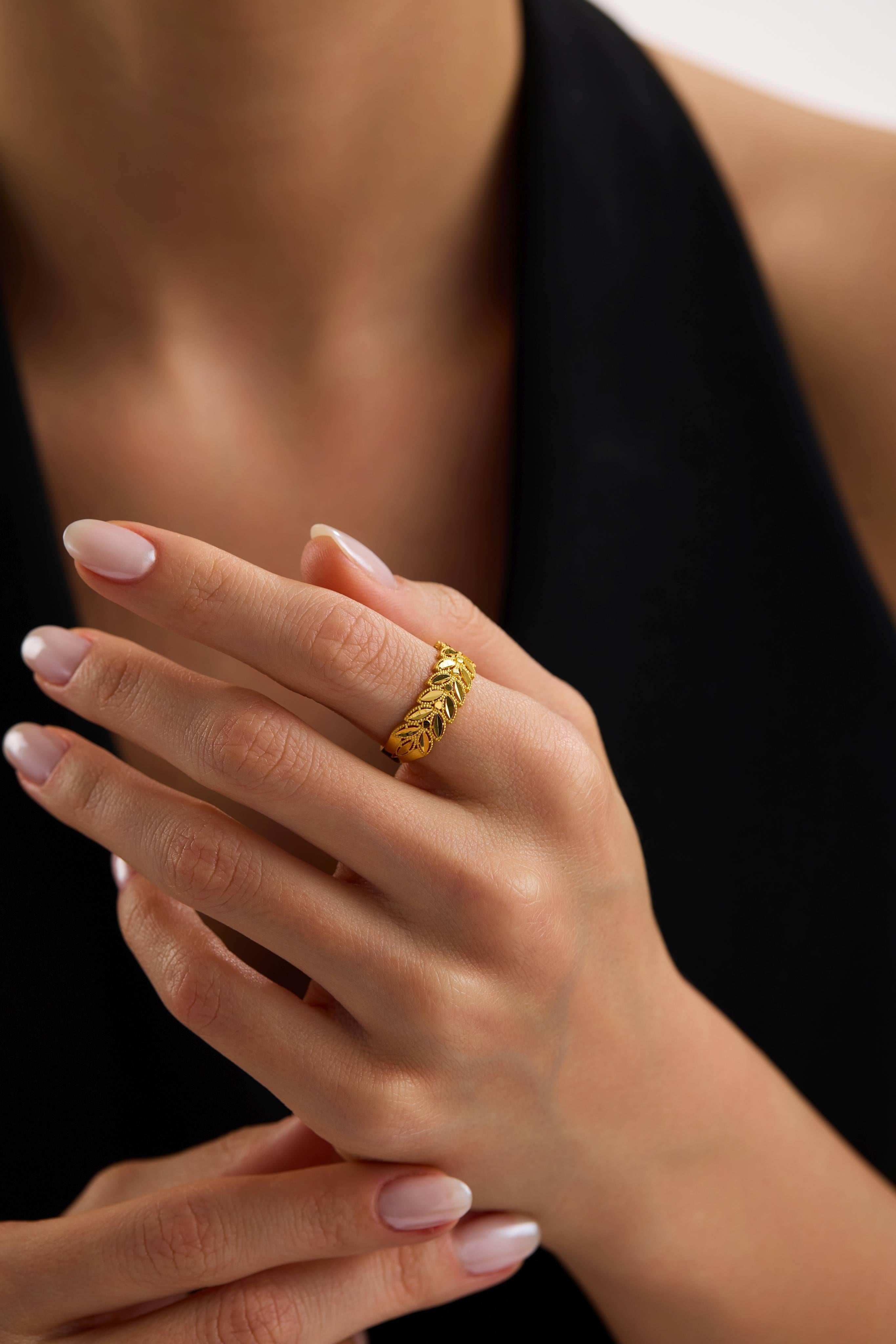 22 Ayar Buğday Altın Yüzük