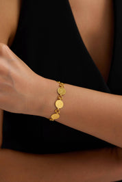 22 Ayar Dorikalı Dokuzlu Tuğralı Altın Bileklik