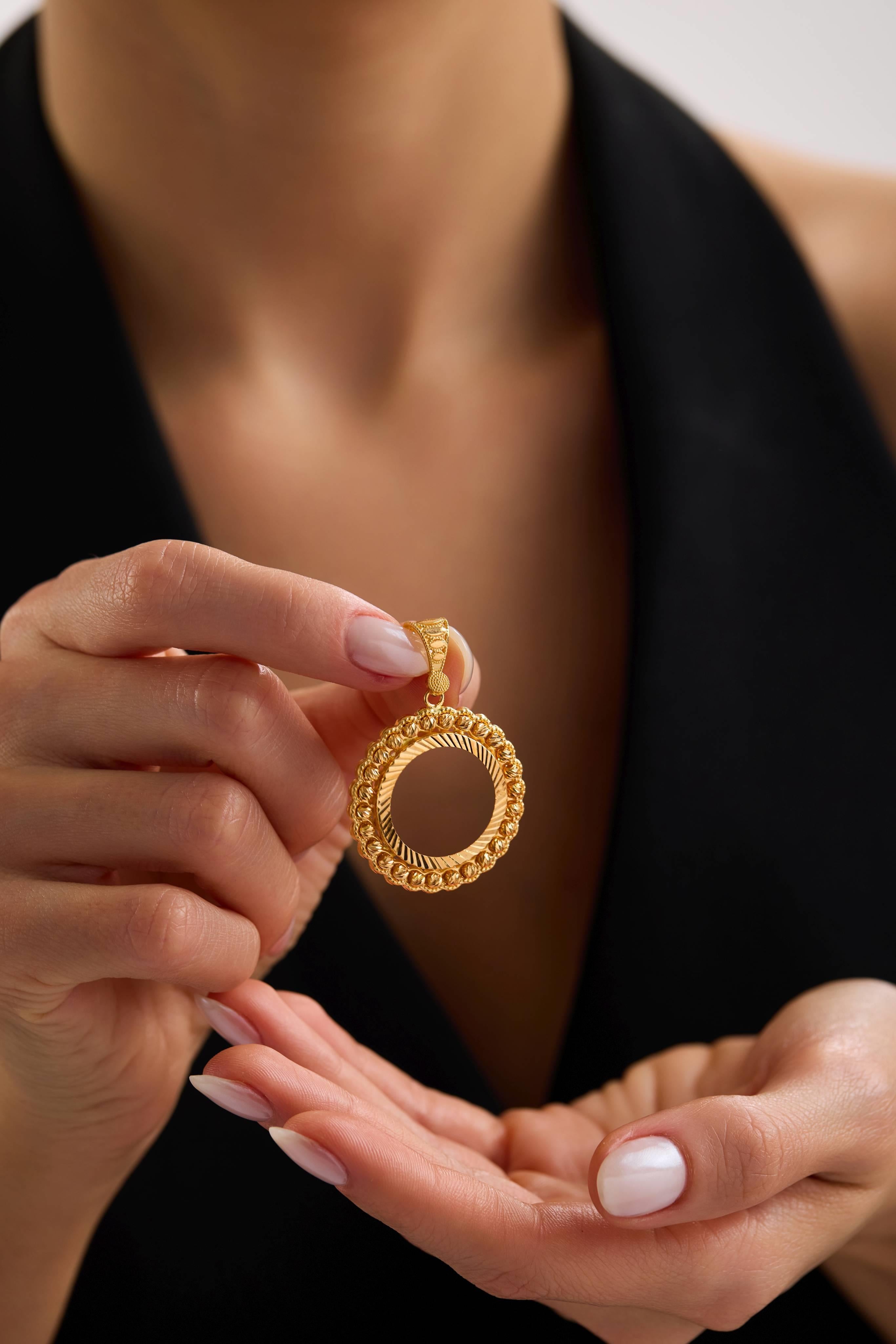 22 Ayar Dorikalı Yarım Altın Kolye Ucu