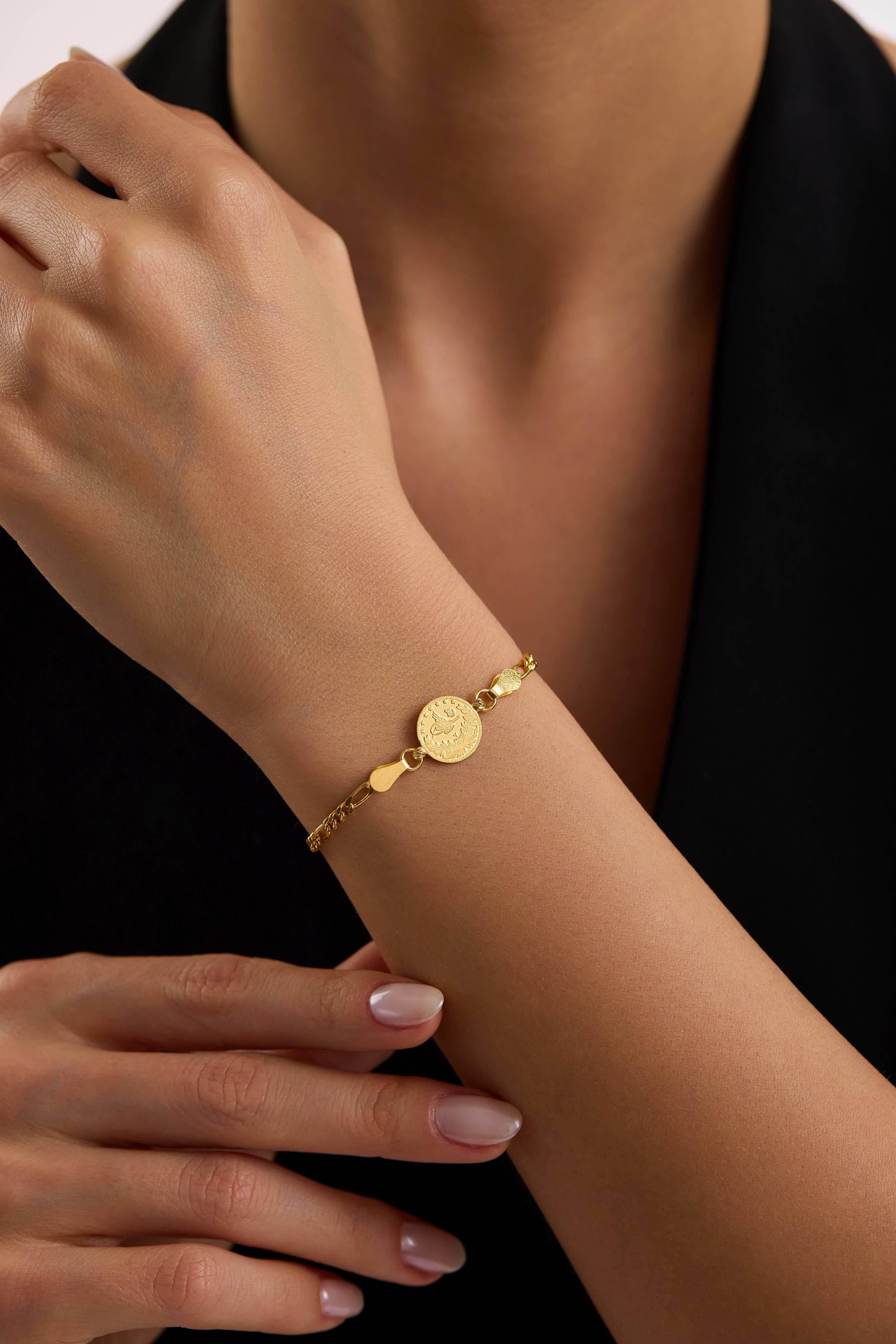 22 Ayar Figaro Tuğra Altın Bileklik