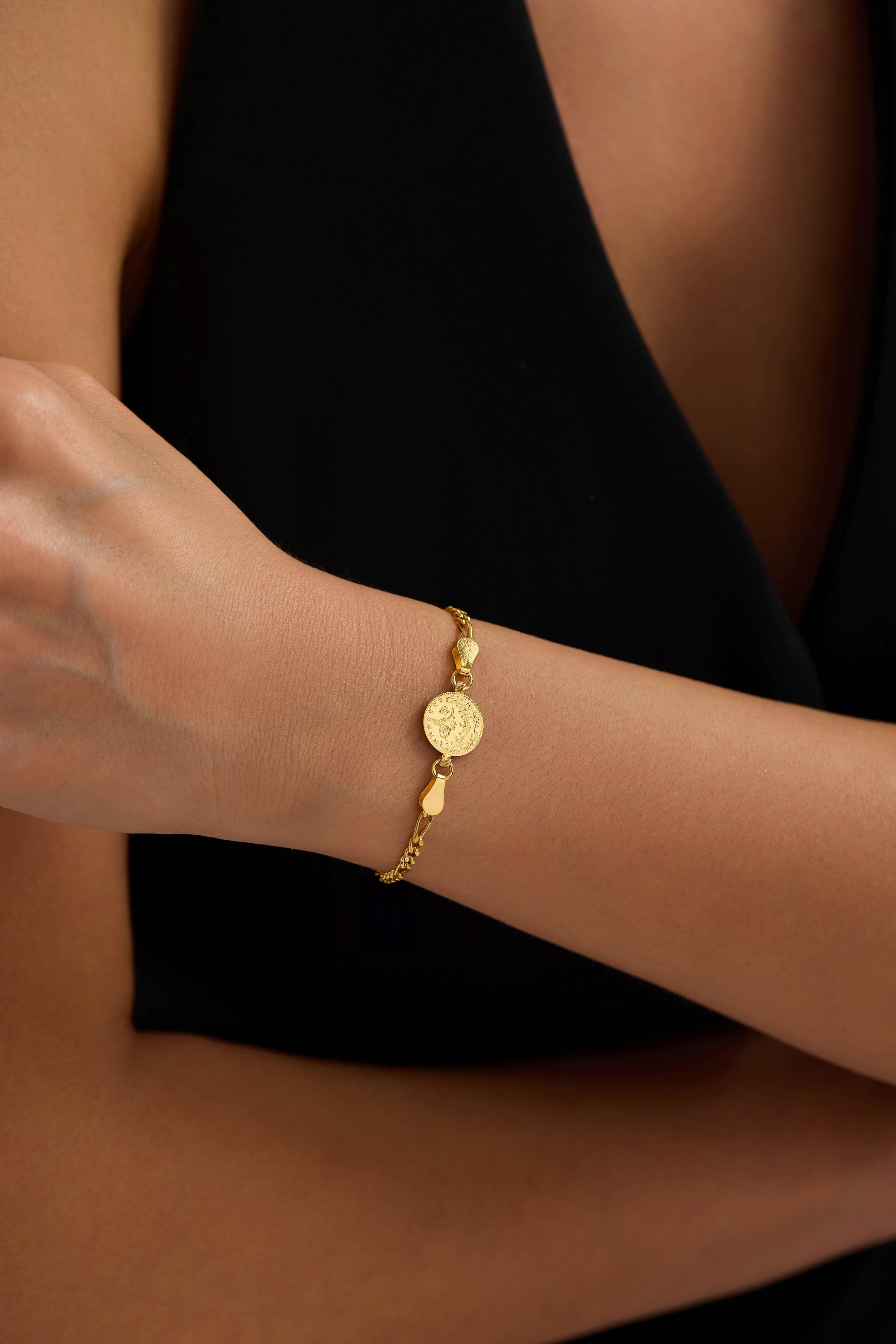 22 Ayar Figaro Tuğra Altın Bileklik