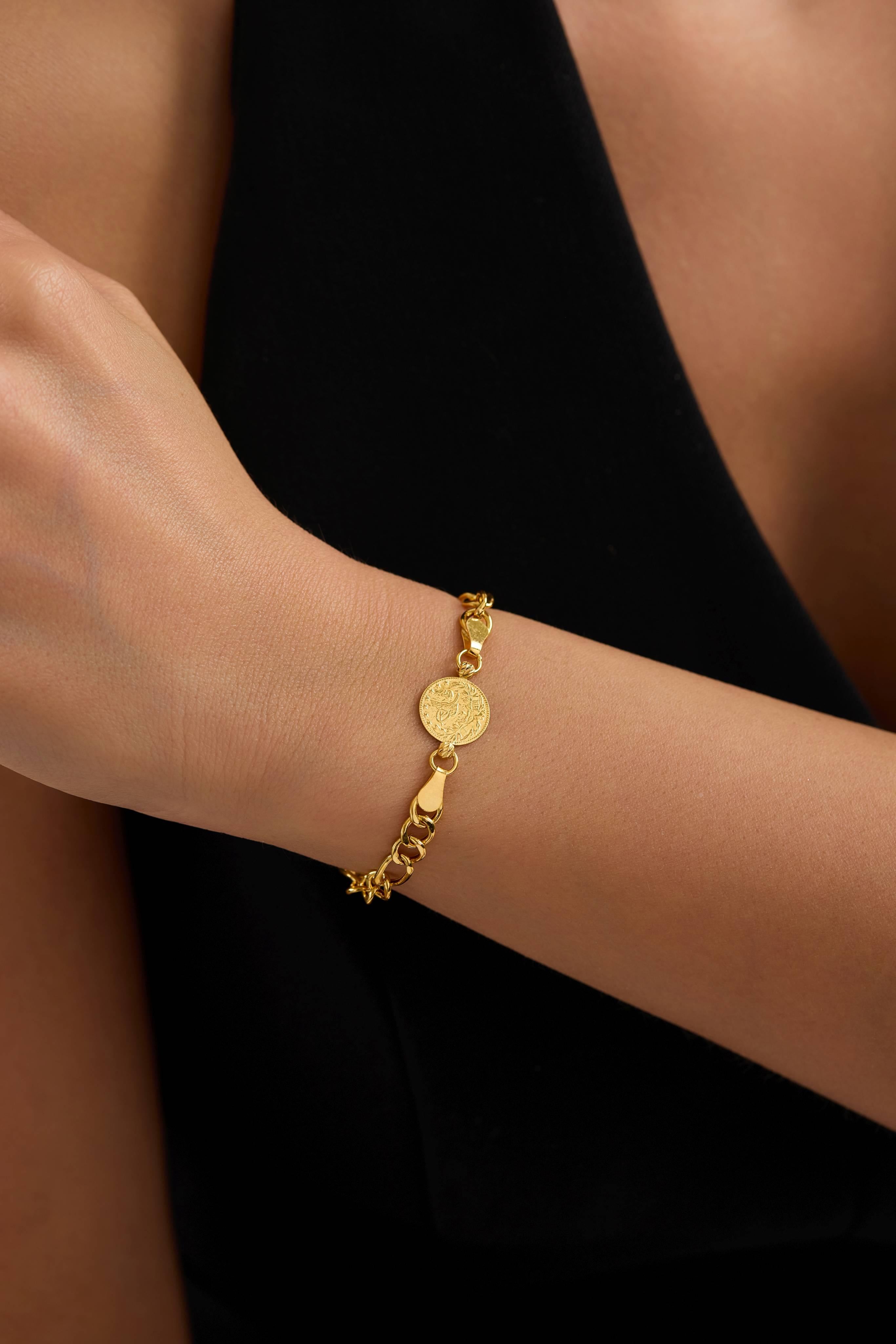 22 Ayar Figaro Tuğralı Altın Bileklik