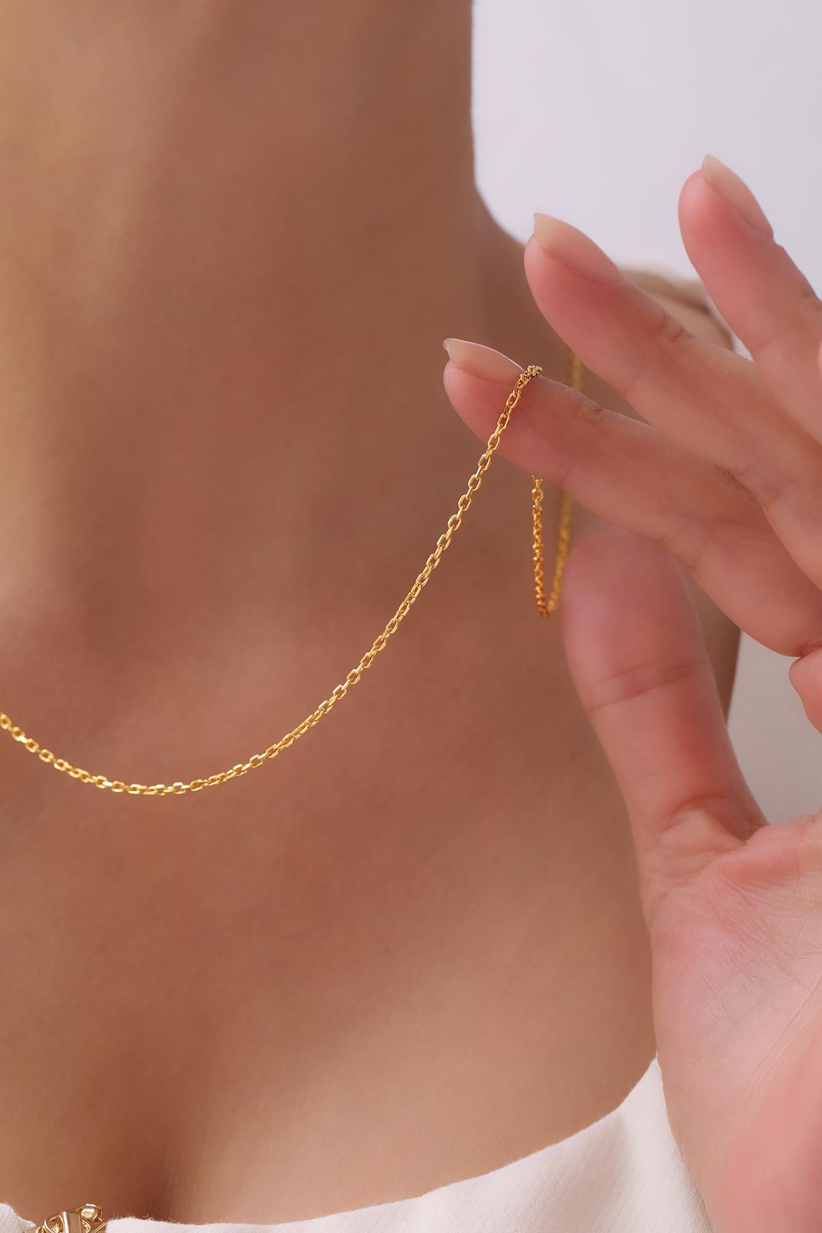 22 Ayar Forse Altın Zincir Kolye (1 mm)