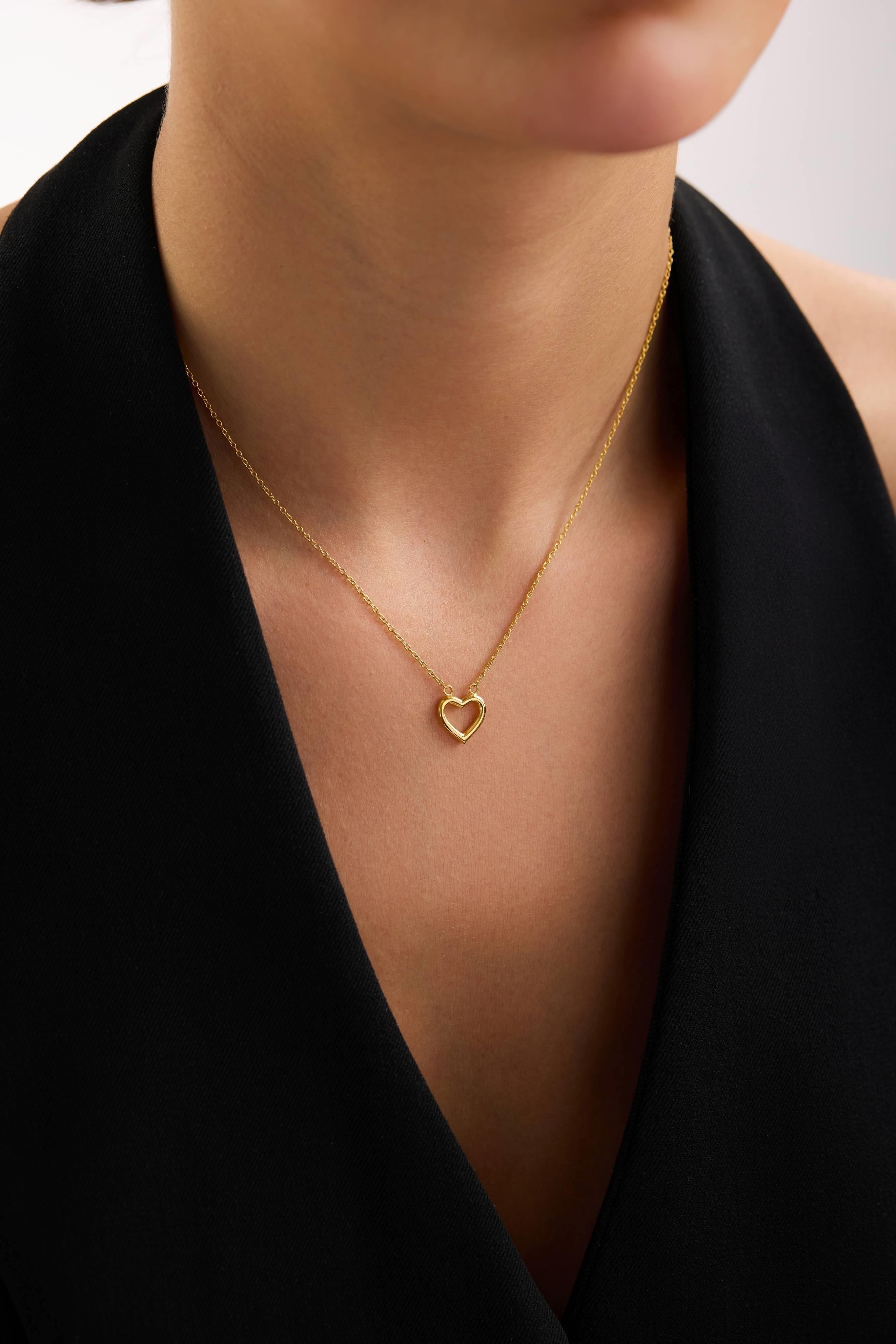 22 Ayar Kalp Altın Kolye