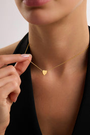 22 Ayar Kalp Altın Kolye