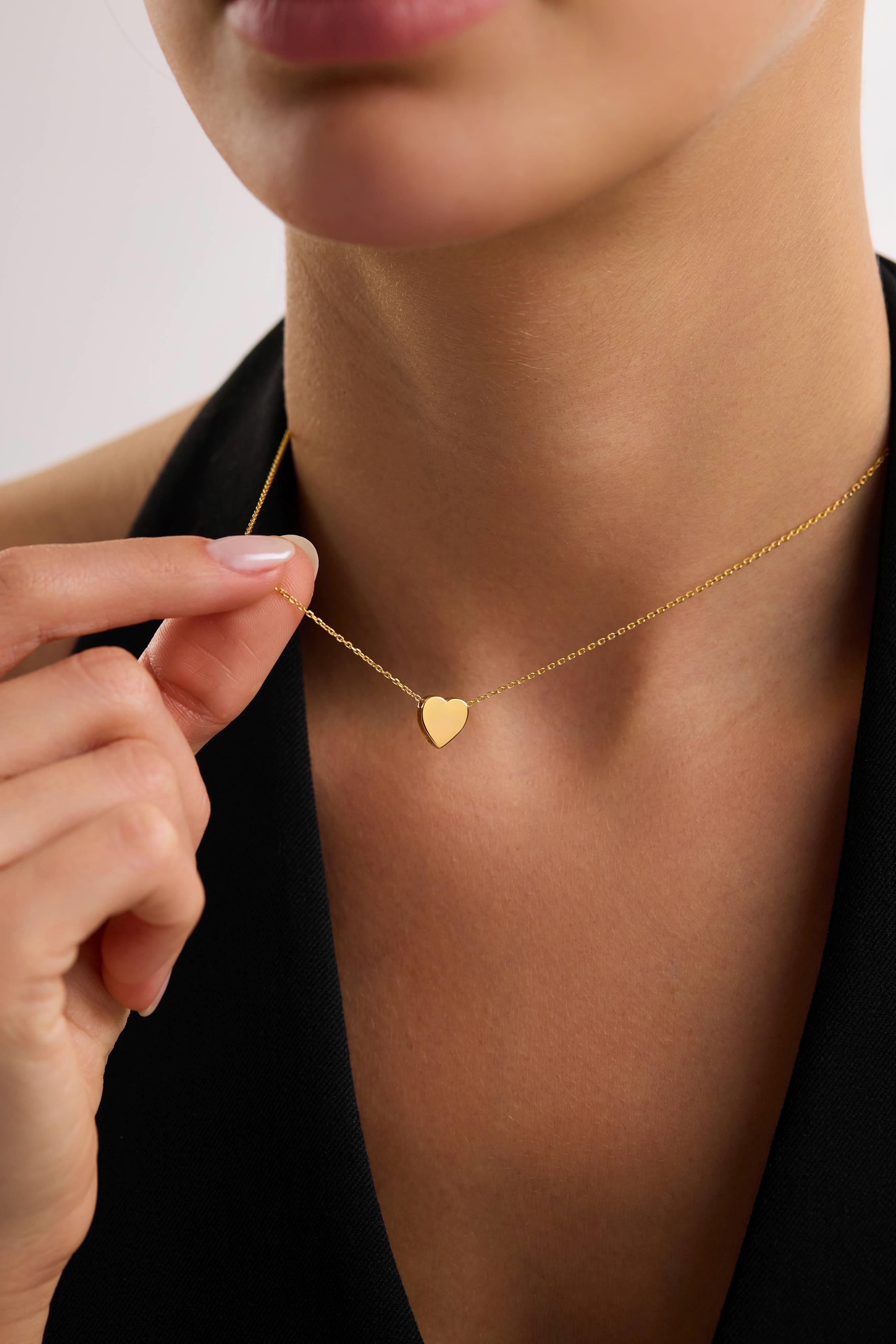 22 Ayar Kalp Altın Kolye