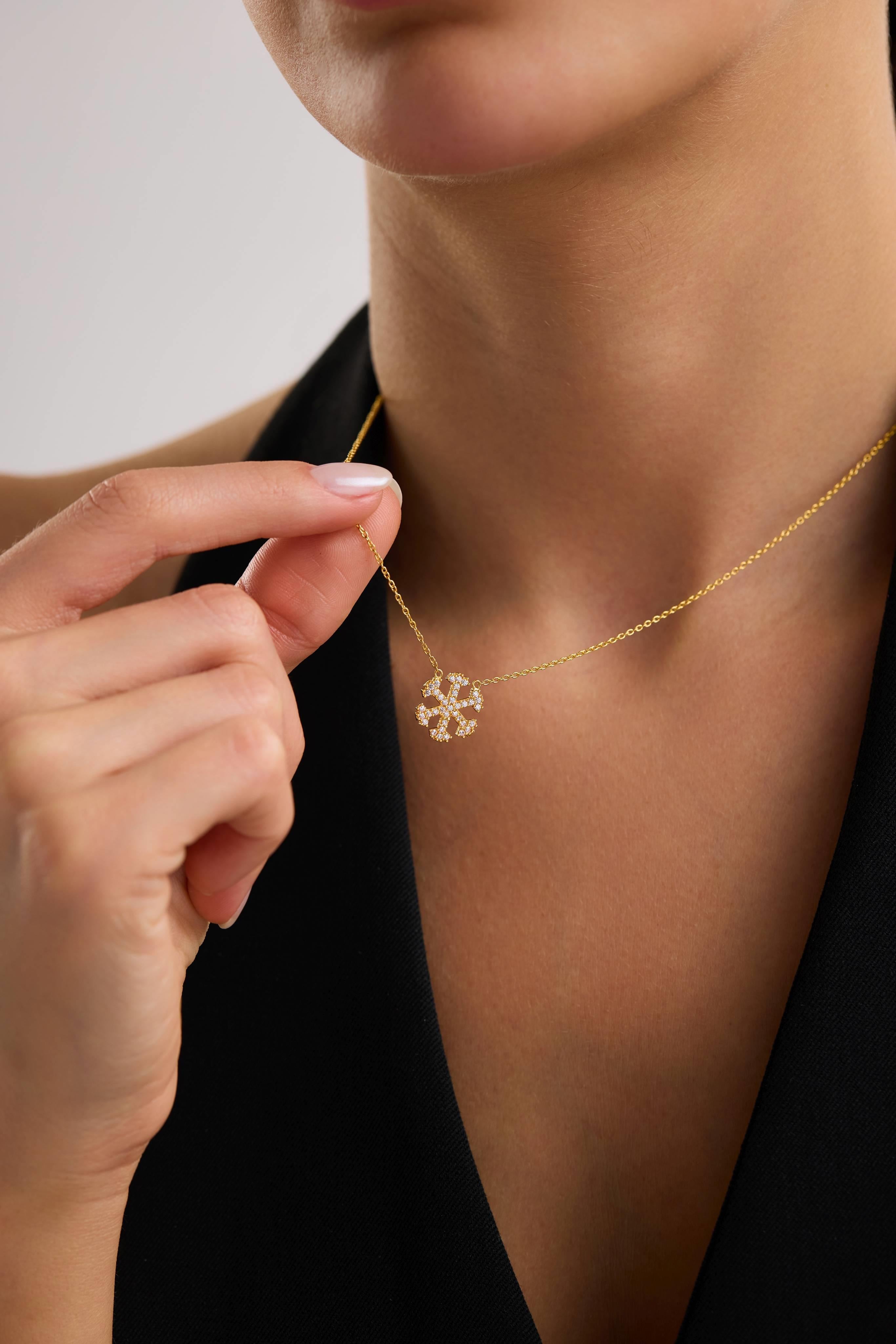 22 Ayar Kar Tanesi Altın Kolye