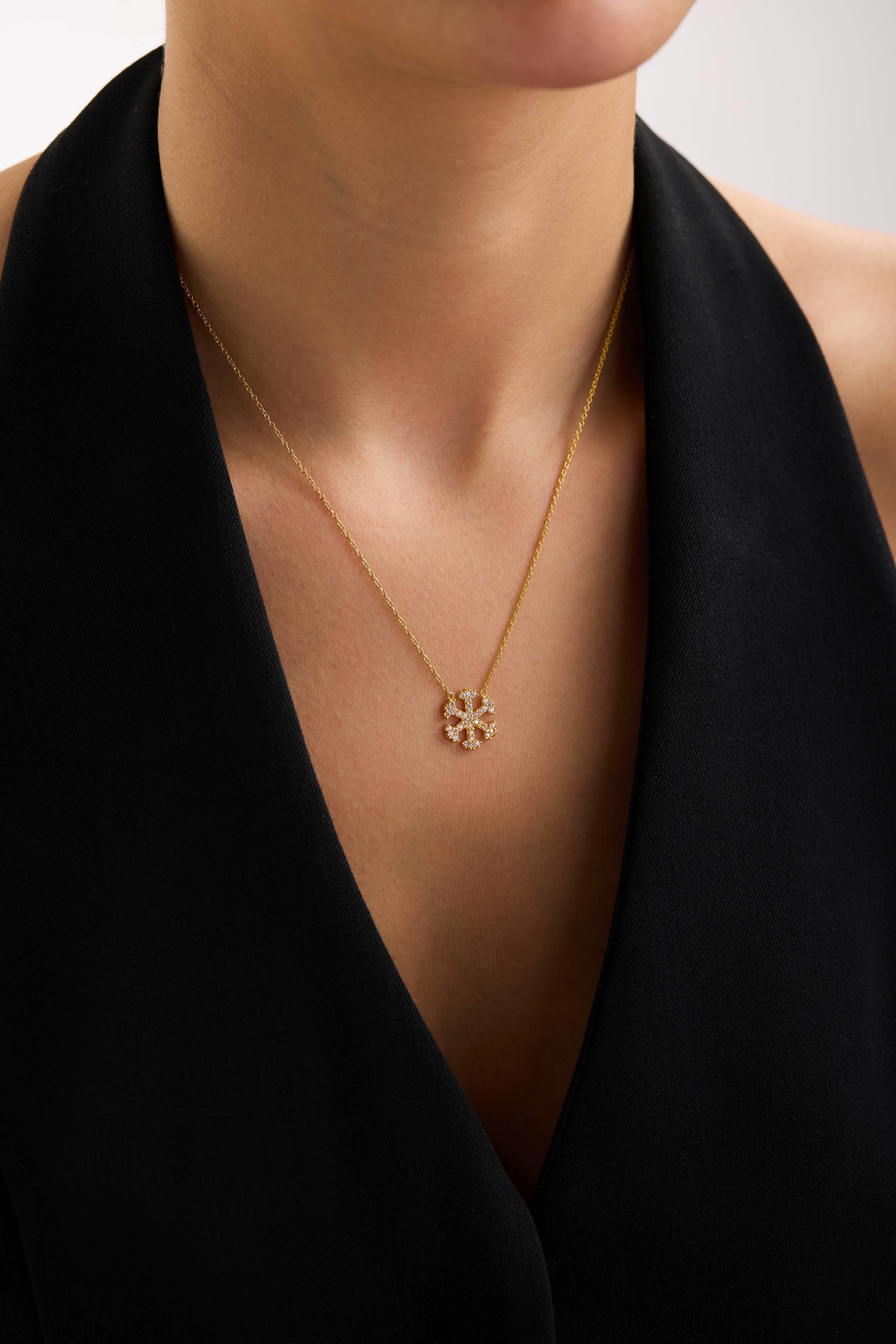 22 Ayar Kar Tanesi Altın Kolye