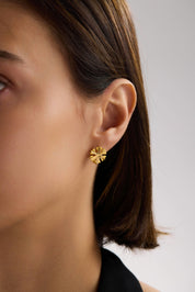 22 Ayar Kar Tanesi Altın Küpe