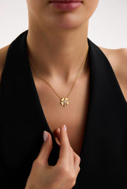 22 Ayar Taşlı Yonca Altın Kolye