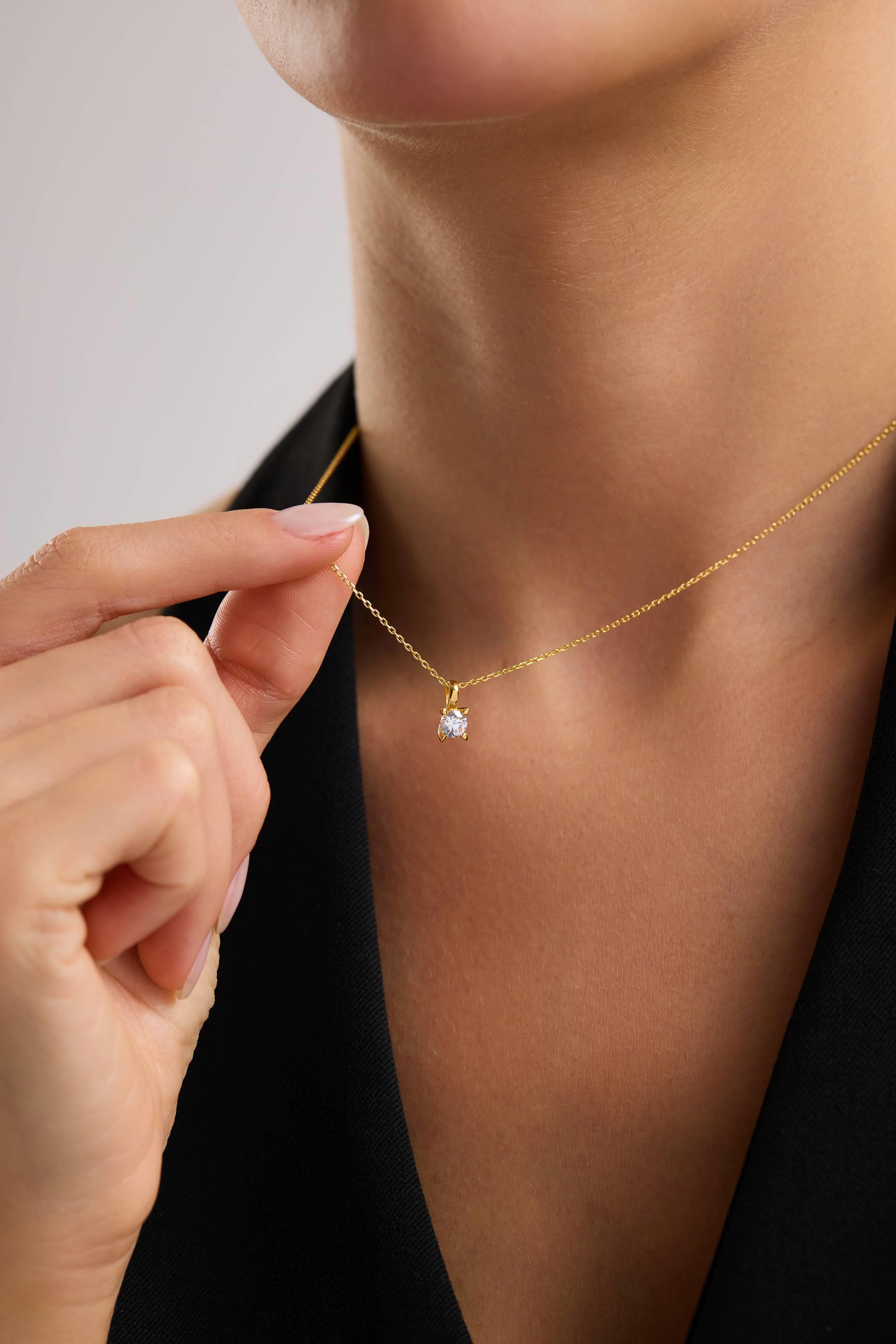 22 Ayar Tektaş Altın Kolye