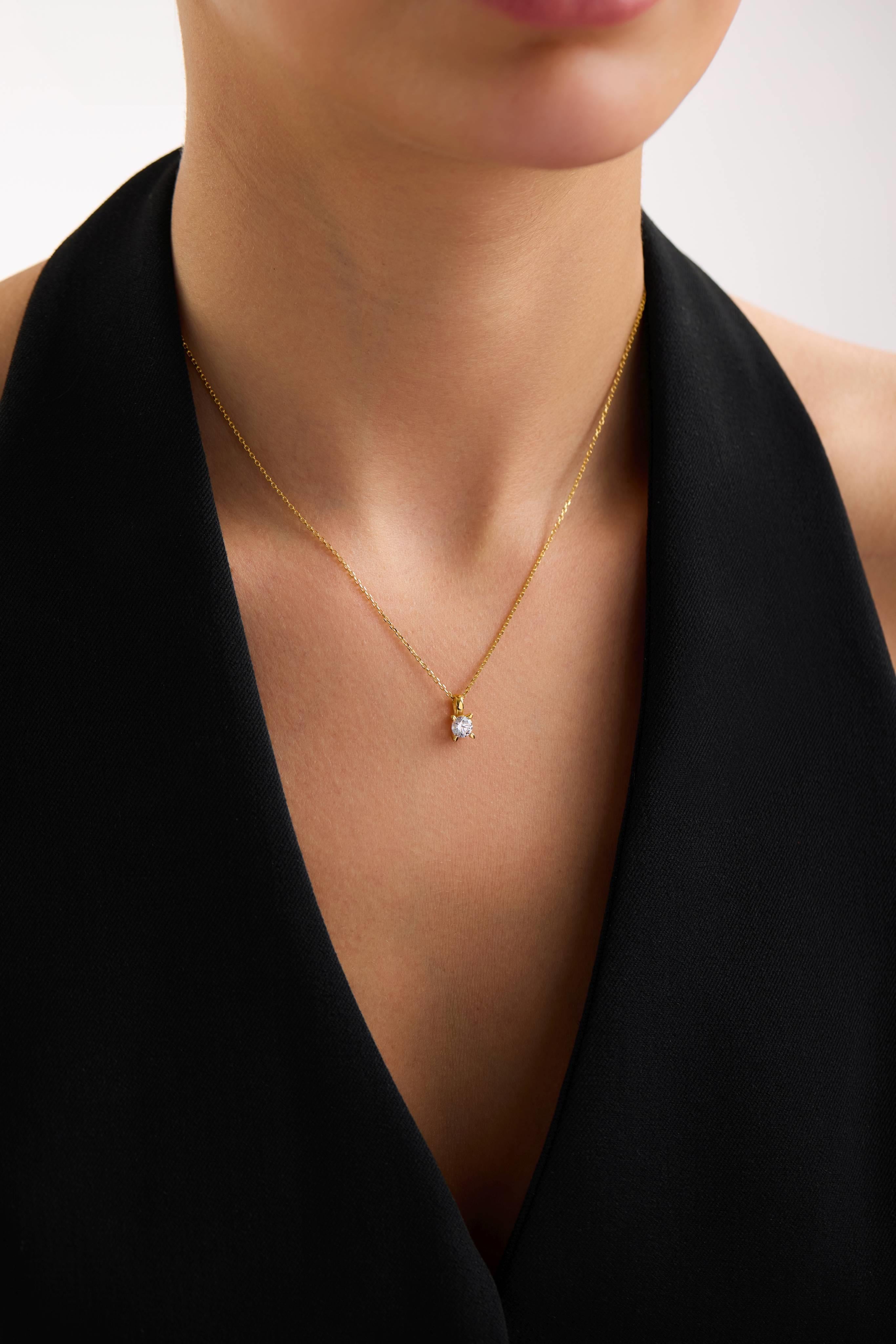 22 Ayar Tektaş Altın Kolye