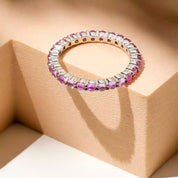 2.22 CT Multicolor Safir Taşlı Beyaz Altın Tamtur Yüzük