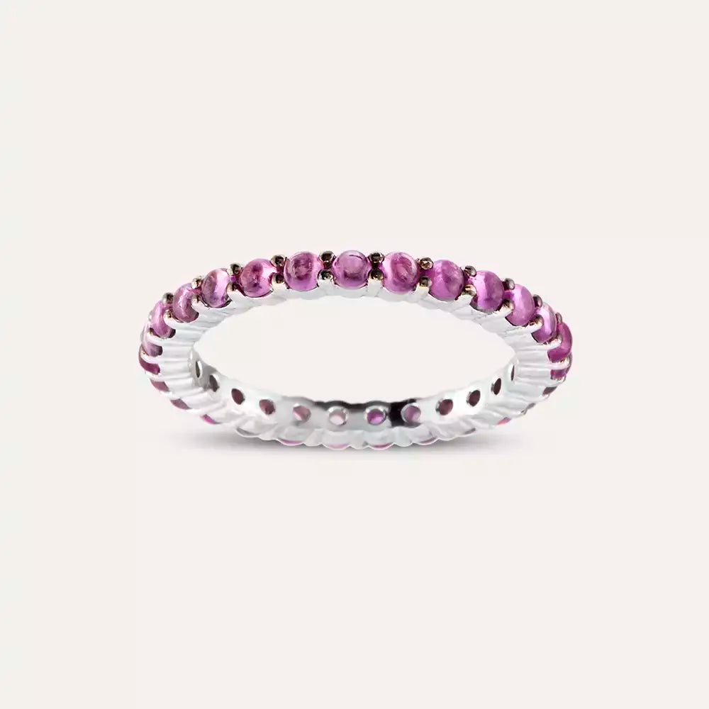 2.22 CT Multicolor Safir Taşlı Beyaz Altın Tamtur Yüzük