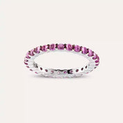 2.22 CT Multicolor Safir Taşlı Beyaz Altın Tamtur Yüzük