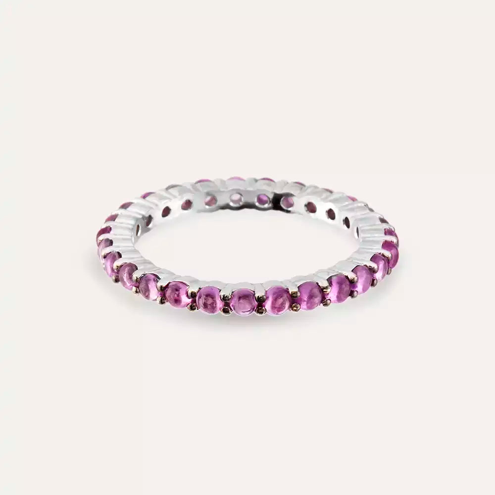 2.22 CT Multicolor Safir Taşlı Beyaz Altın Tamtur Yüzük