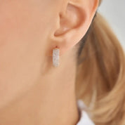 2.30 CT Pırlanta Taşlı Rose Altın Halka Küpe