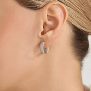 2.32 CT Pırlanta Taşlı Beyaz Altın Halka Küpe