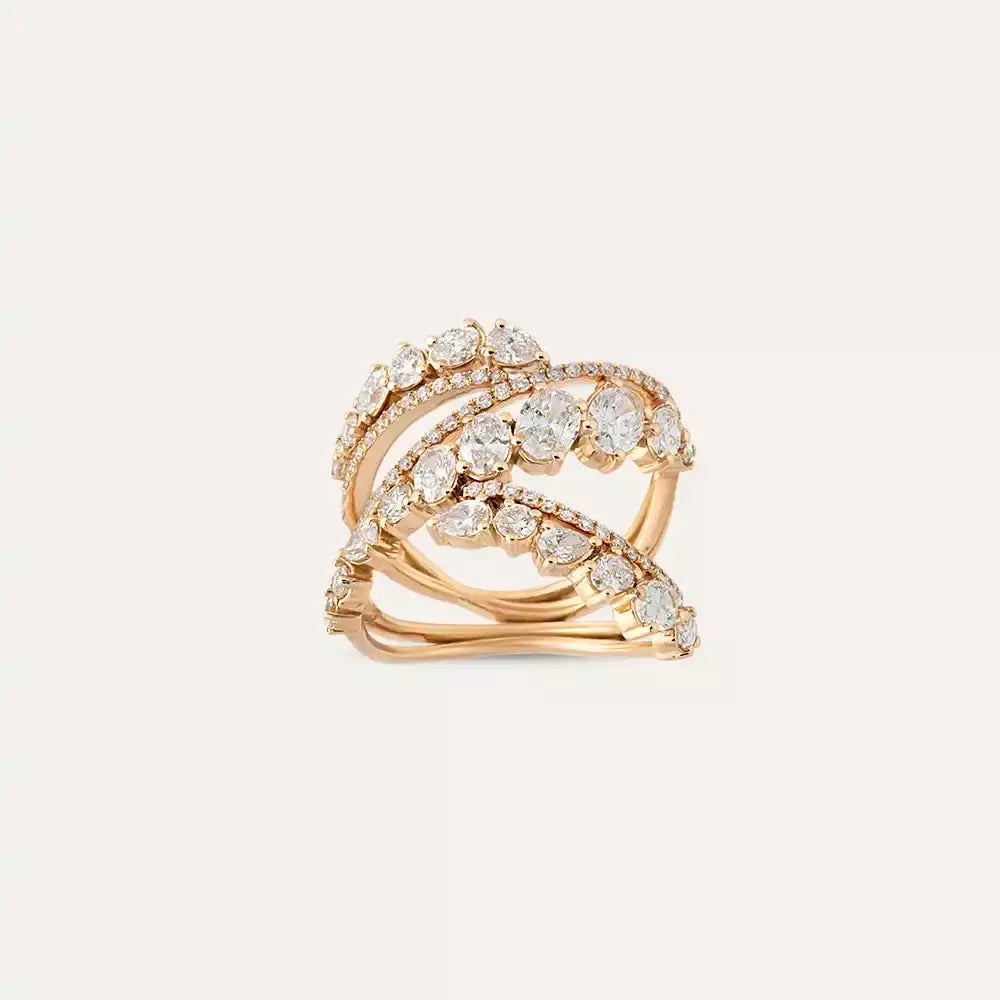 2.42 CT Oval ve Damla Kesim Pırlanta Taşlı Yüzük