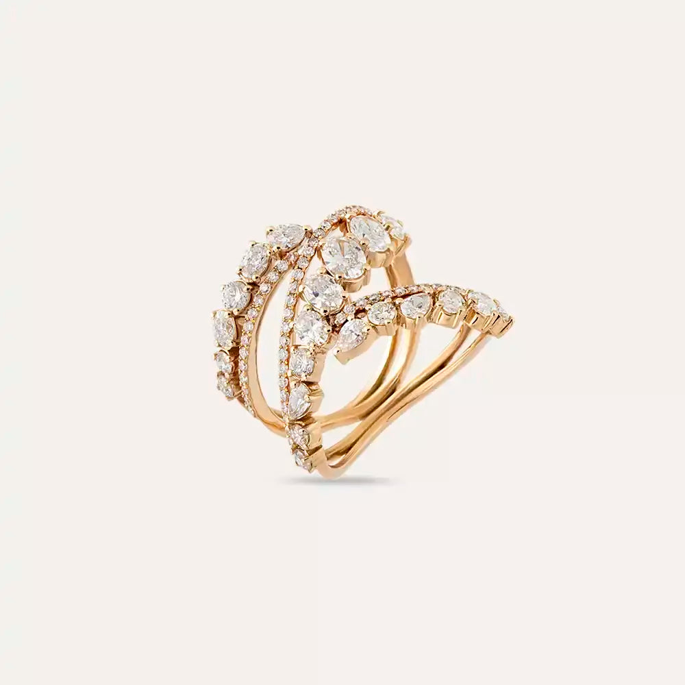 2.42 CT Oval ve Damla Kesim Pırlanta Taşlı Yüzük