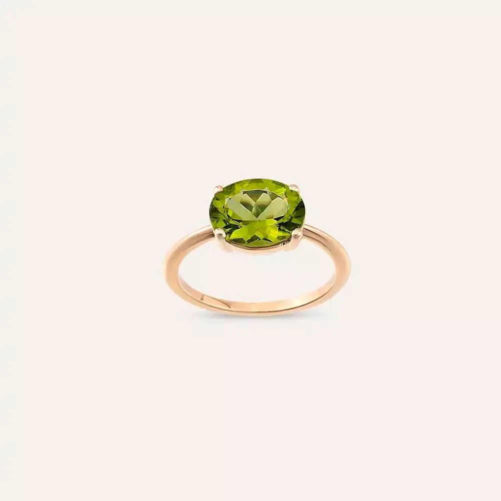 2.60 CT Peridot Taşlı Rose Altın Yüzük