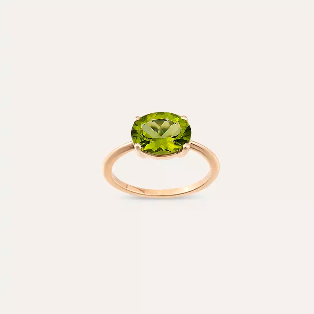 2.60 CT Peridot Taşlı Rose Altın Yüzük
