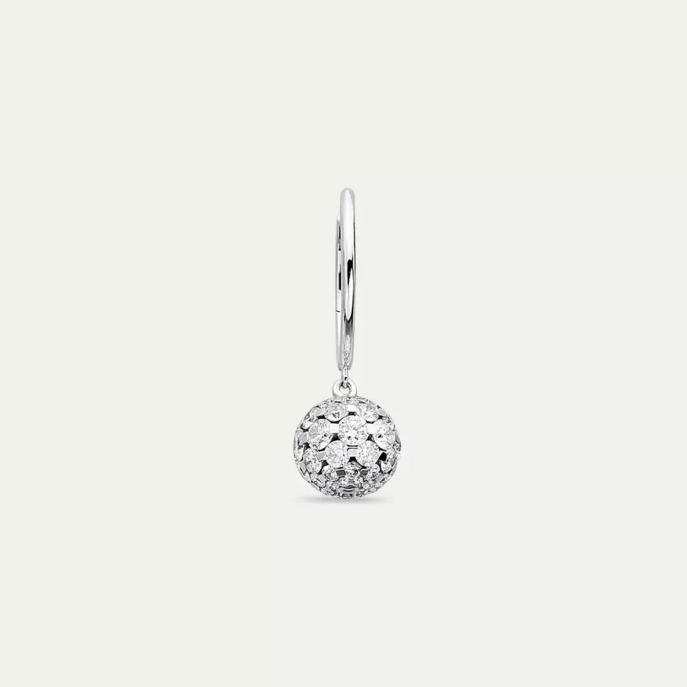 2.74 CT Pırlanta Taşlı Beyaz Altın Top Tek Küpe