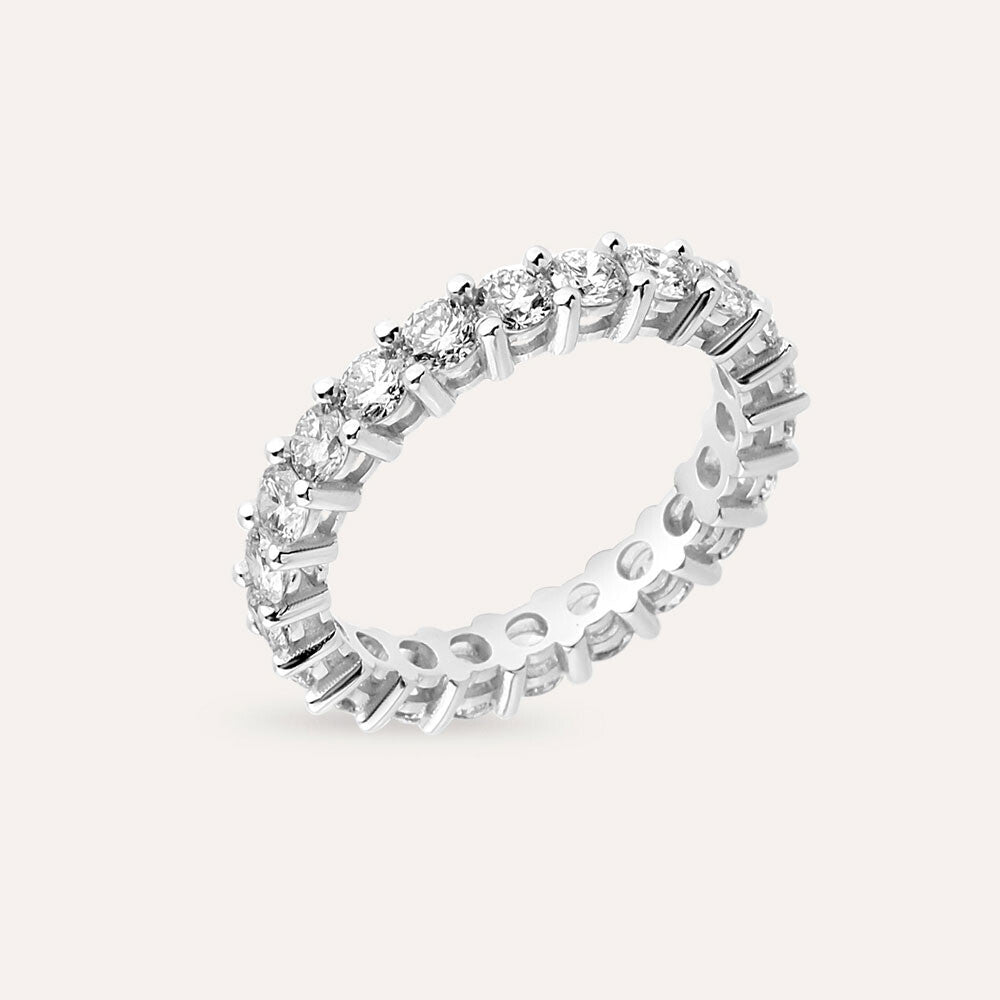 3.19 CT Pırlanta Taşlı Beyaz Altın Tamtur Yüzük