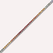 3.26 CT Multicolor Safir Taşlı Beyaz Altın Suyolu Bileklik