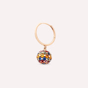 3.37 CT Multicolor Safir Taşlı Rose Altın Top Tek Küpe