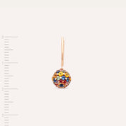 3.37 CT Multicolor Safir Taşlı Rose Altın Top Tek Küpe