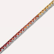 3.37 Multicolor Safir Taşlı Beyaz Altın Suyolu Bileklik