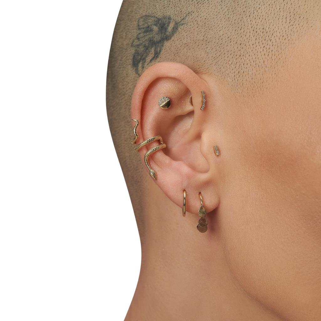 3 Taş Pırlanta Piercing