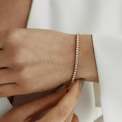 3.20 CT Pırlanta Taşlı Rose Altın Suyolu Bileklik