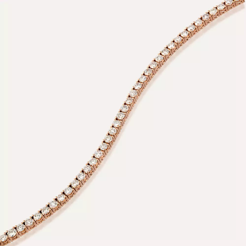 3.20 CT Pırlanta Taşlı Rose Altın Suyolu Bileklik