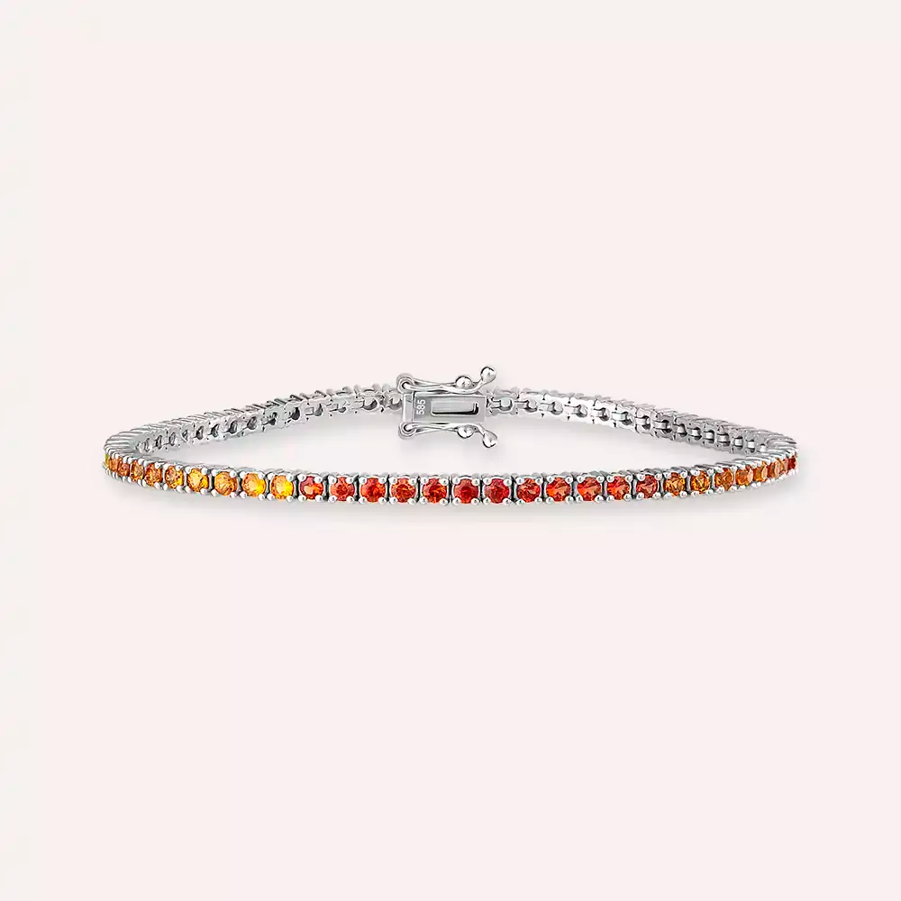 3.50 CT Multicolor Safir Taşlı Suyolu Bileklik