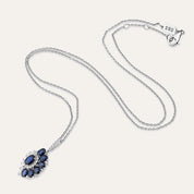 4.24 CT Safir ve Pırlanta Taşlı Beyaz Altın Kolye