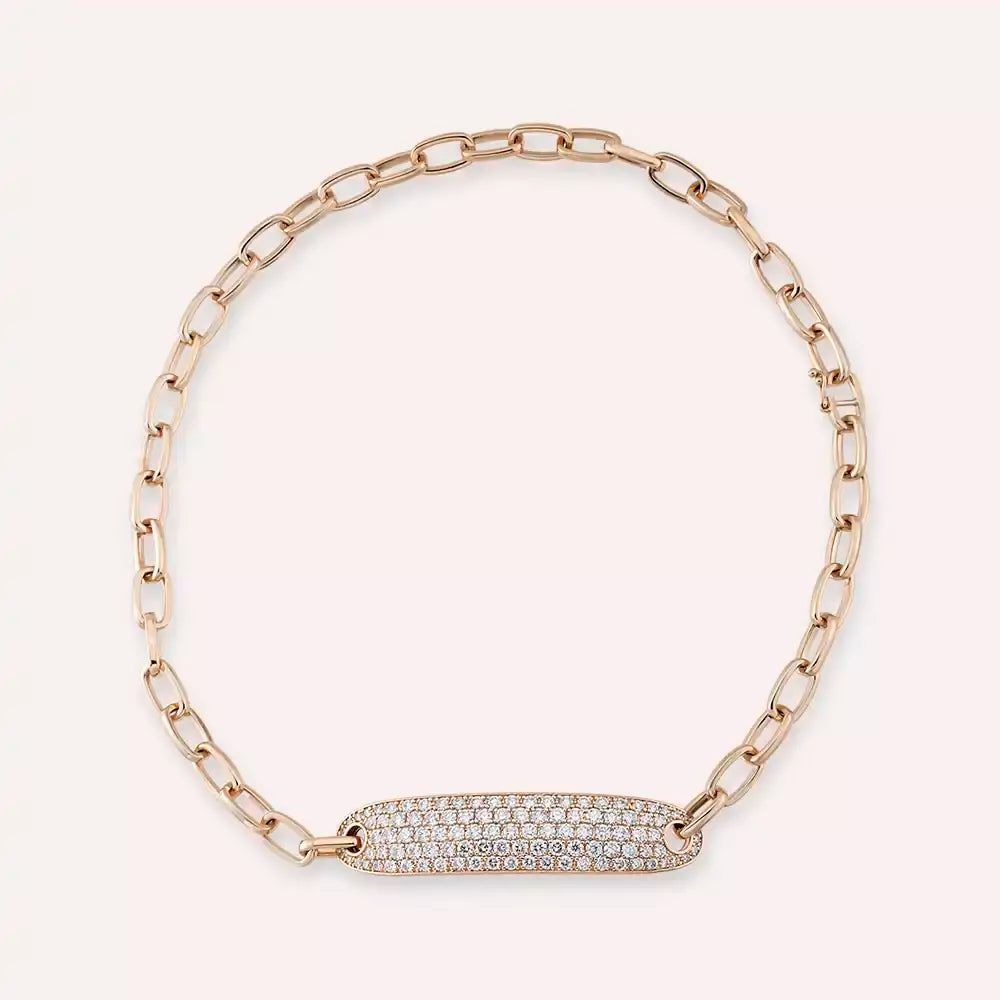 4.00 CT Pırlanta Taşlı Rose Altın Bileklik/ Chooker