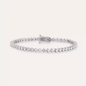 4.32 CT Pırlanta Taşlı Beyaz Altın Suyolu Bileklik