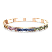 5,78 Karat Pırlanta Multi Color Safir Bileklik