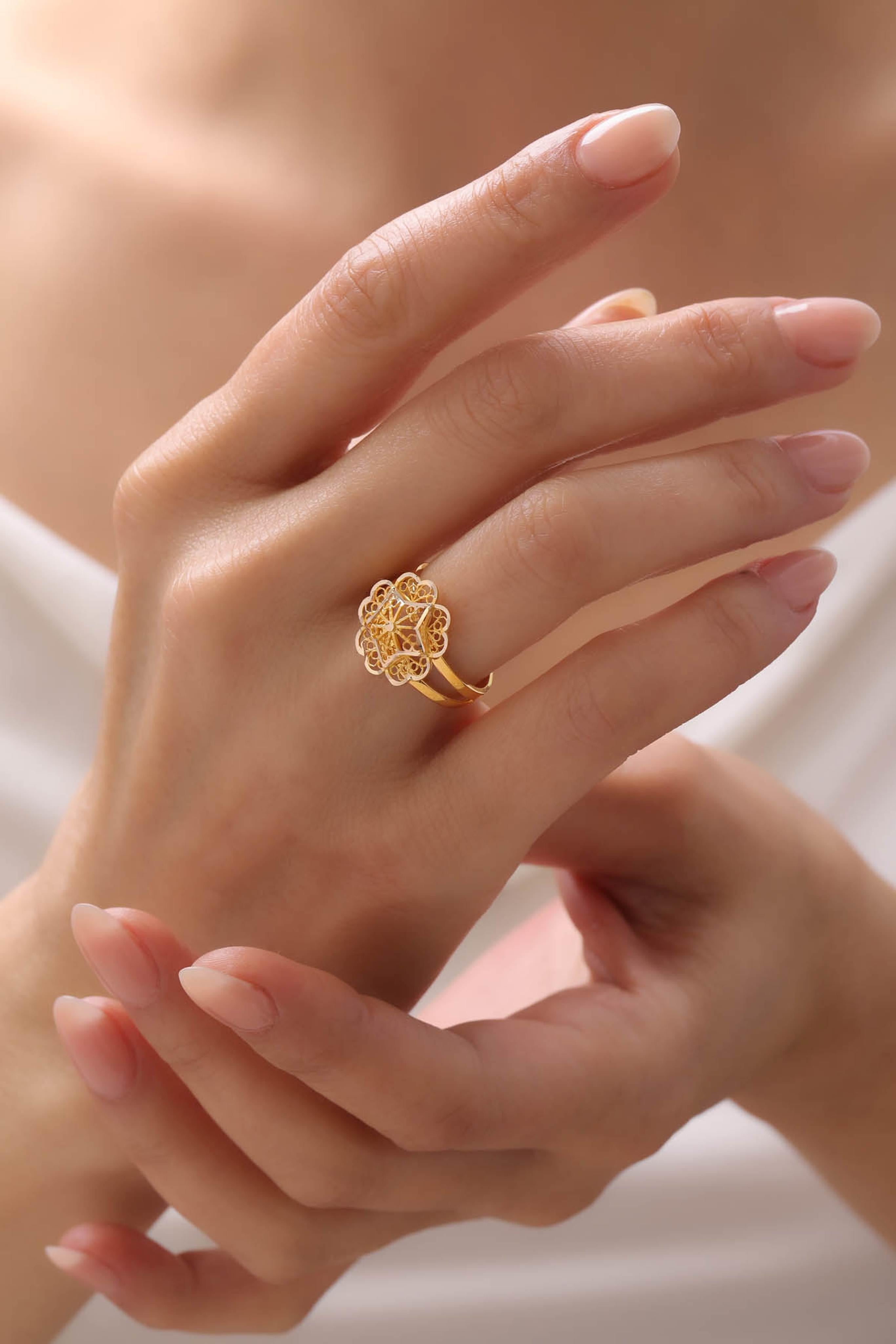 8 Ayar Altın Yonca Yüzük