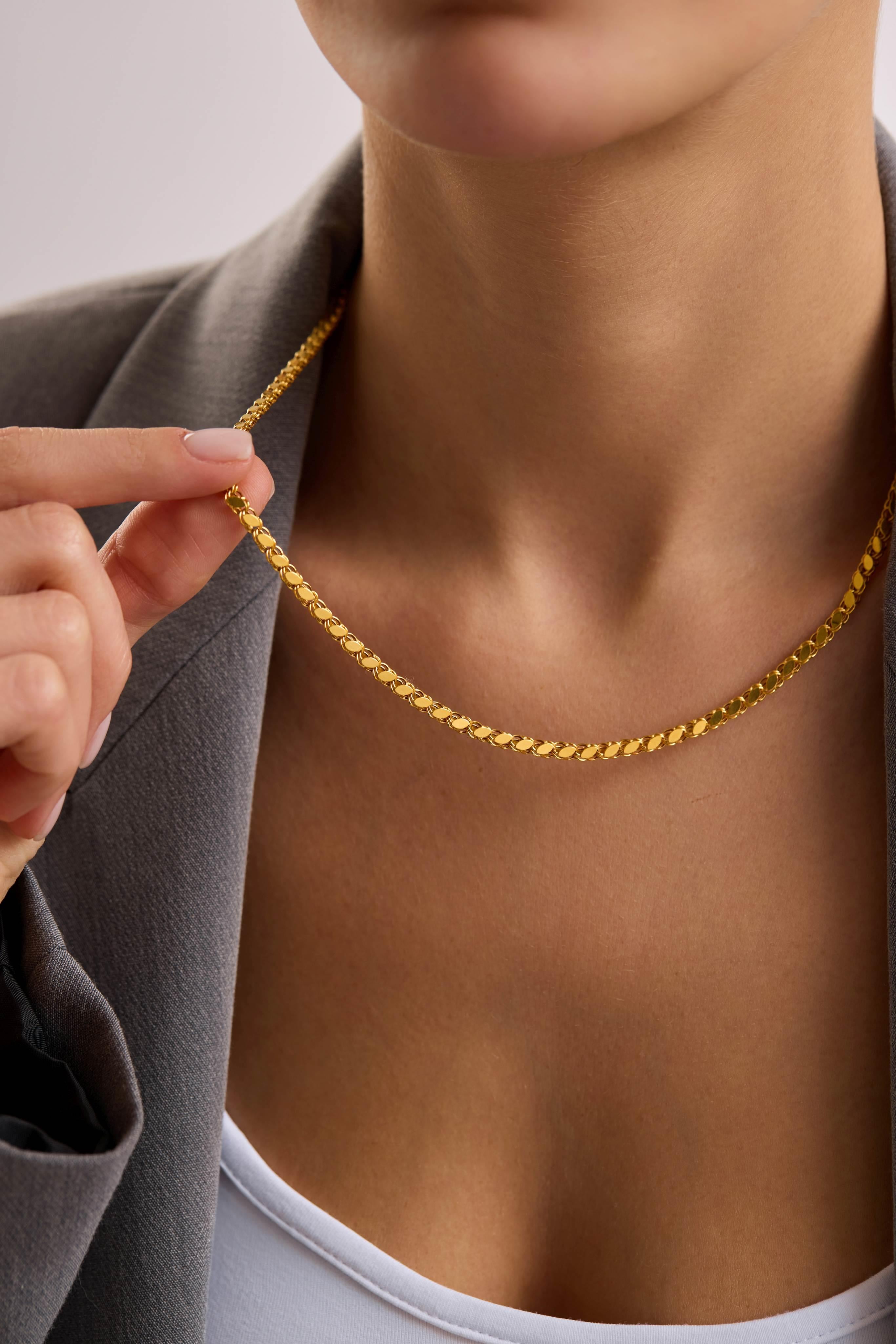 8 Ayar Pullu Altın Zincir Kolye