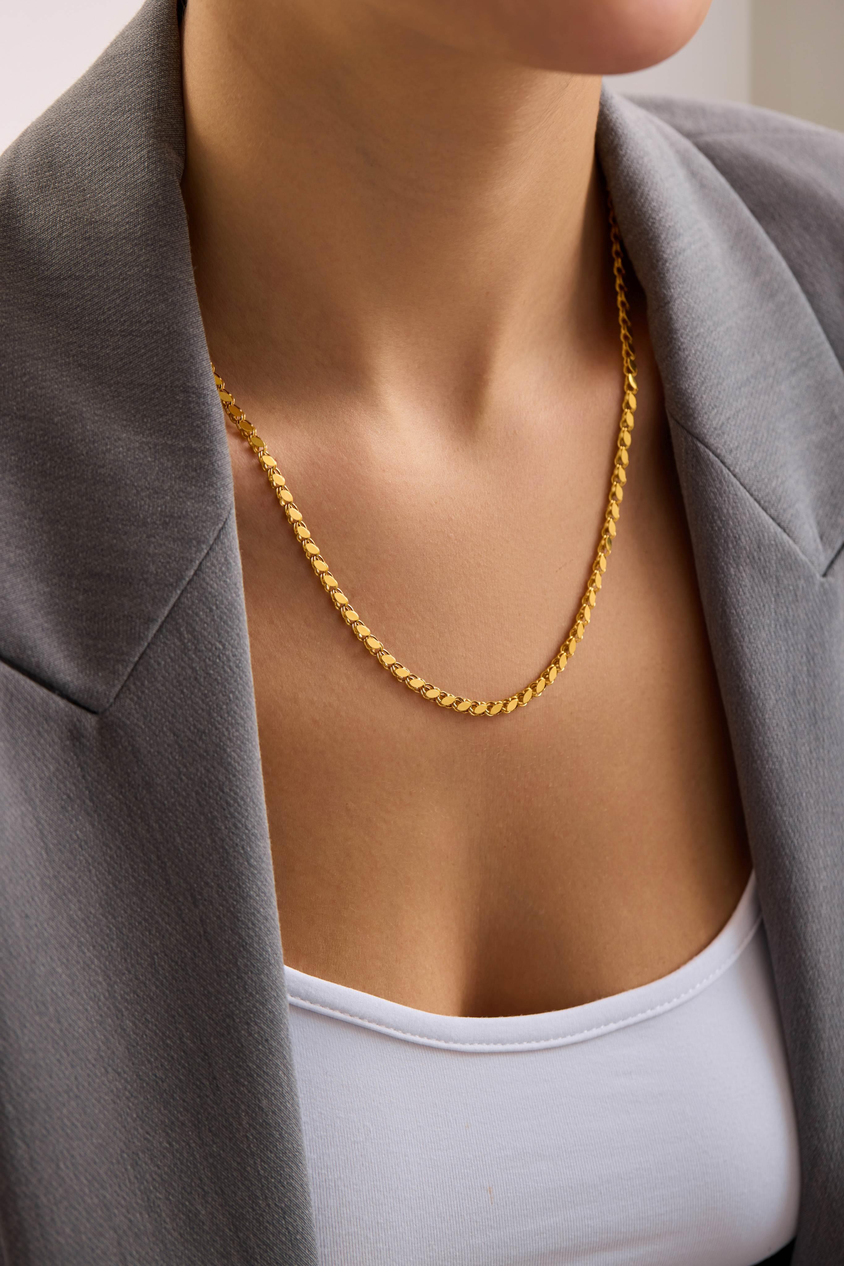 8 Ayar Pullu Altın Zincir Kolye