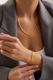 8 Ayar Pullu Altın Zincir Set