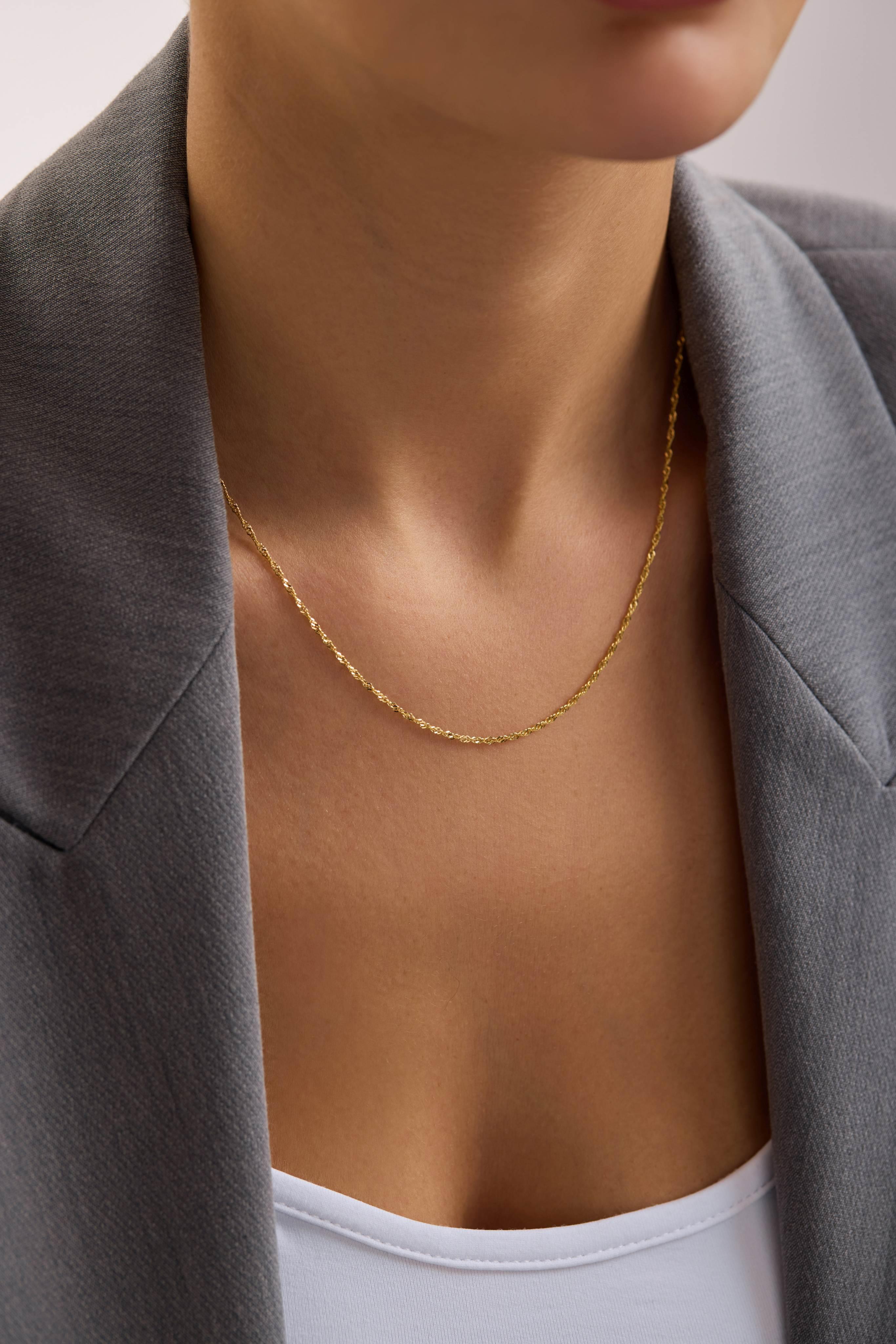 8 Ayar Singapur Altın Zincir Kolye