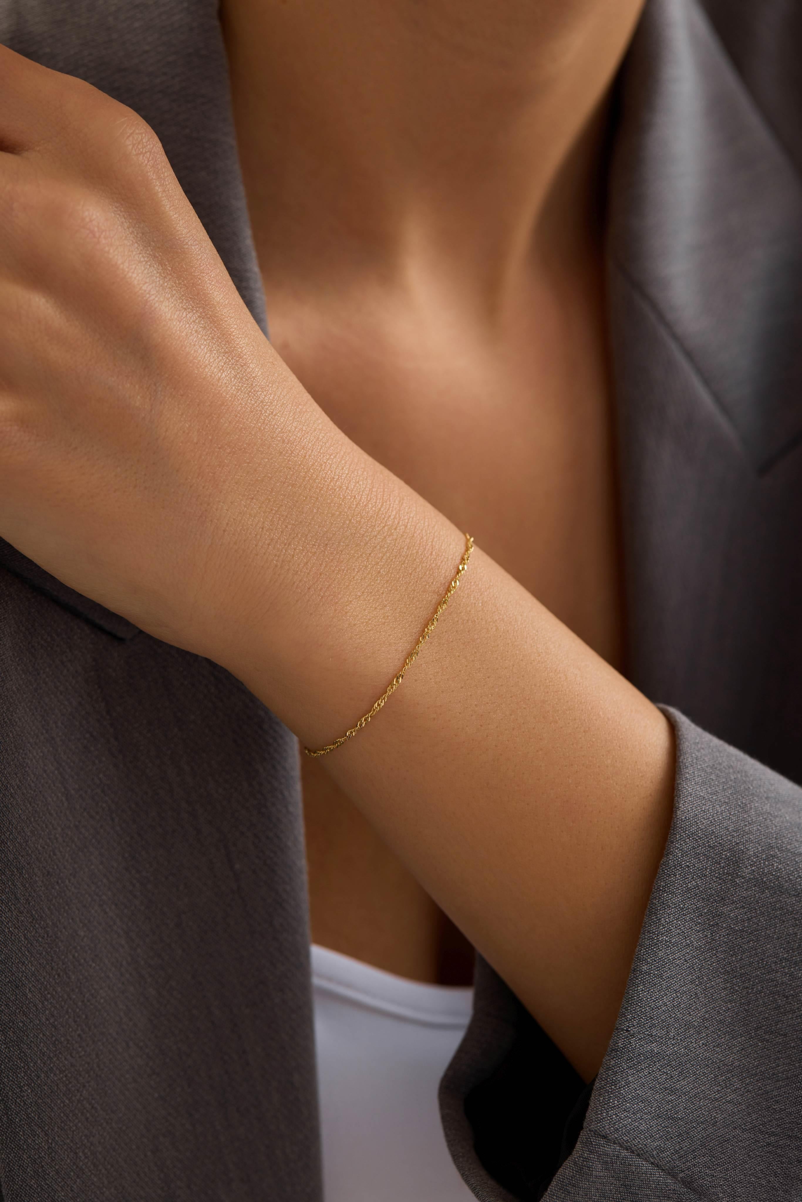 8 Ayar Singapur Altın Zincir Set