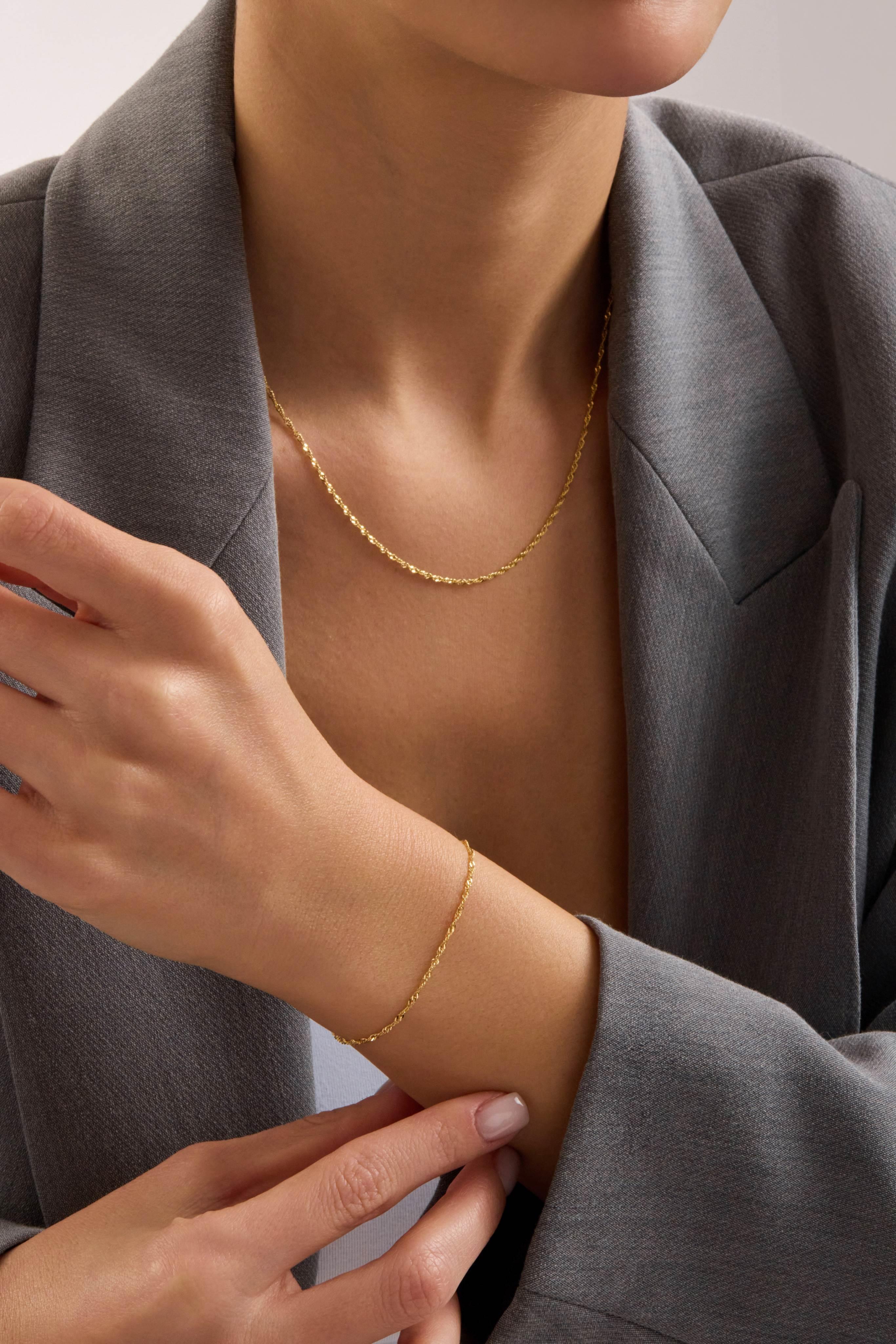 8 Ayar Singapur Altın Zincir Set