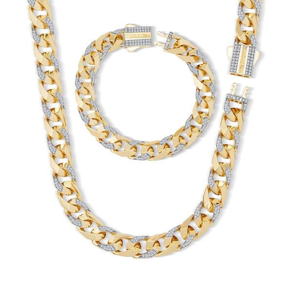 9Mm Piramit Taşlı Altın Gurmet Set